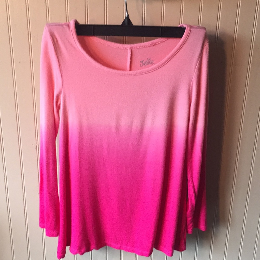 Justice‎ long sleeve shirt pink ombré size 6
